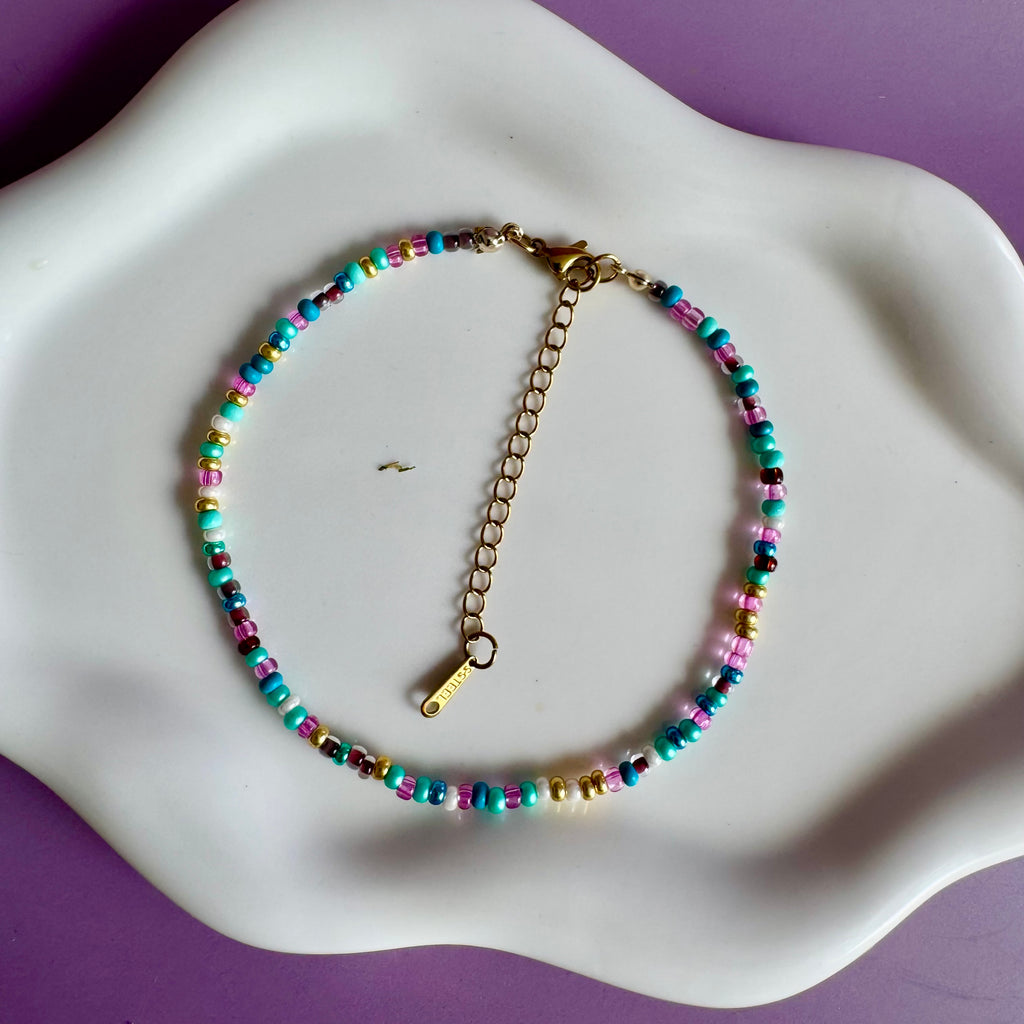 18k Gold Filled Mermaid Beaded Anklet