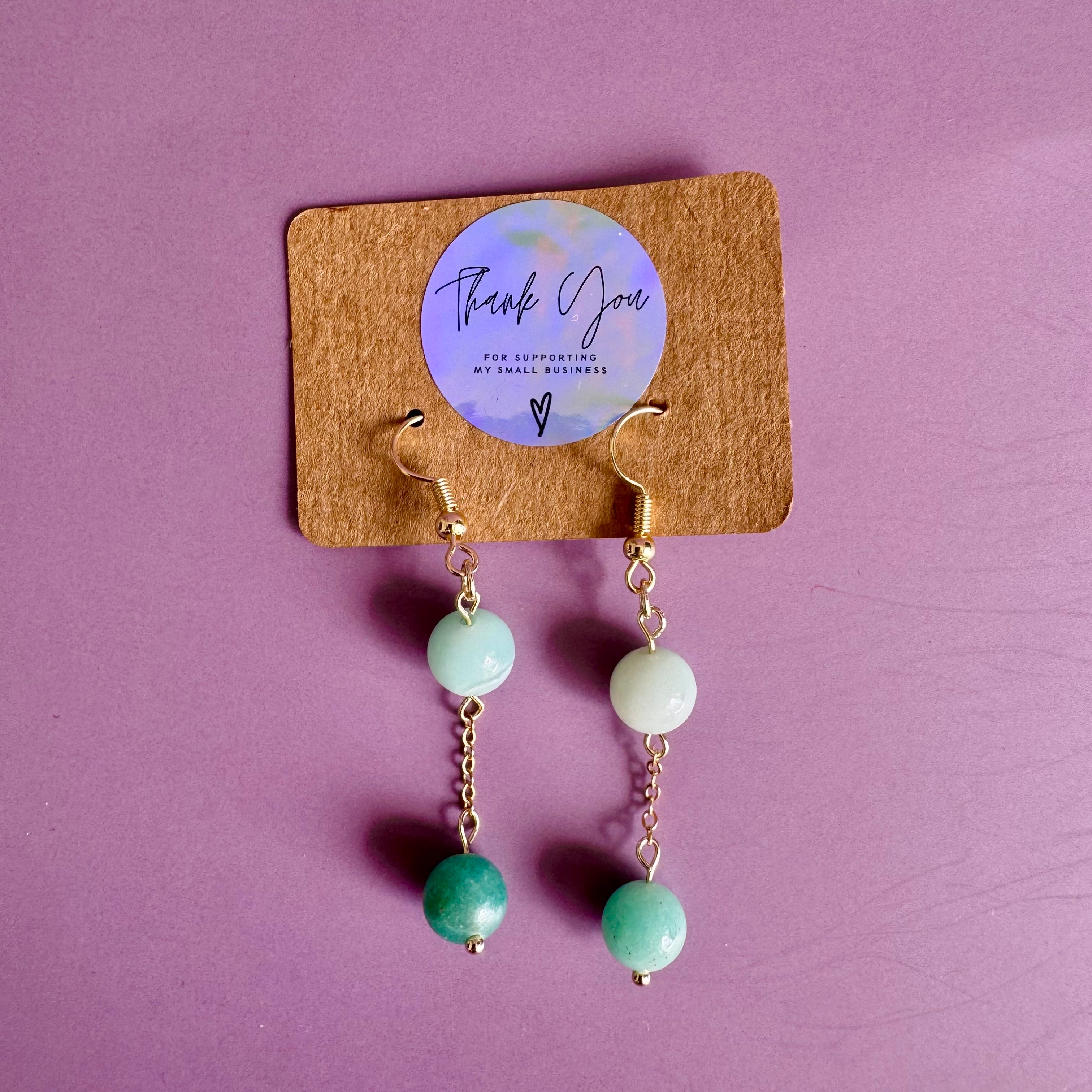 18k Gold Filled Amazonite Drop Earrings