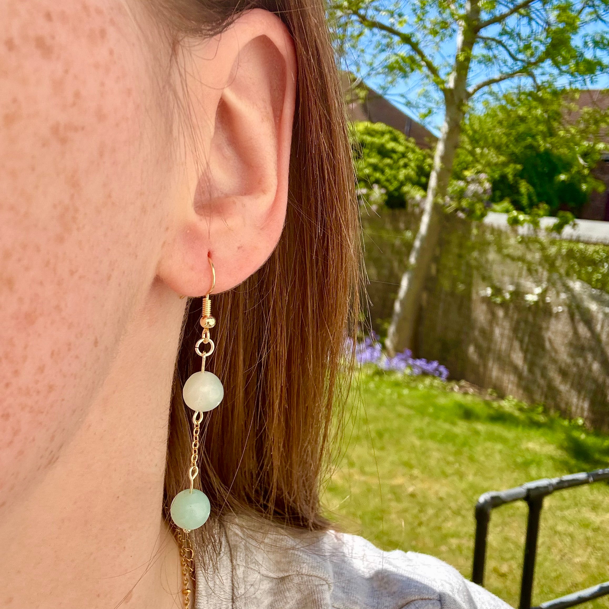 18k Gold Filled Amazonite Drop Earrings