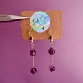 18k Gold Filled Purple Amethyst Drop Earrings