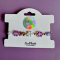 18k Gold Filled White, Lilac and Purple Flower Bracelet