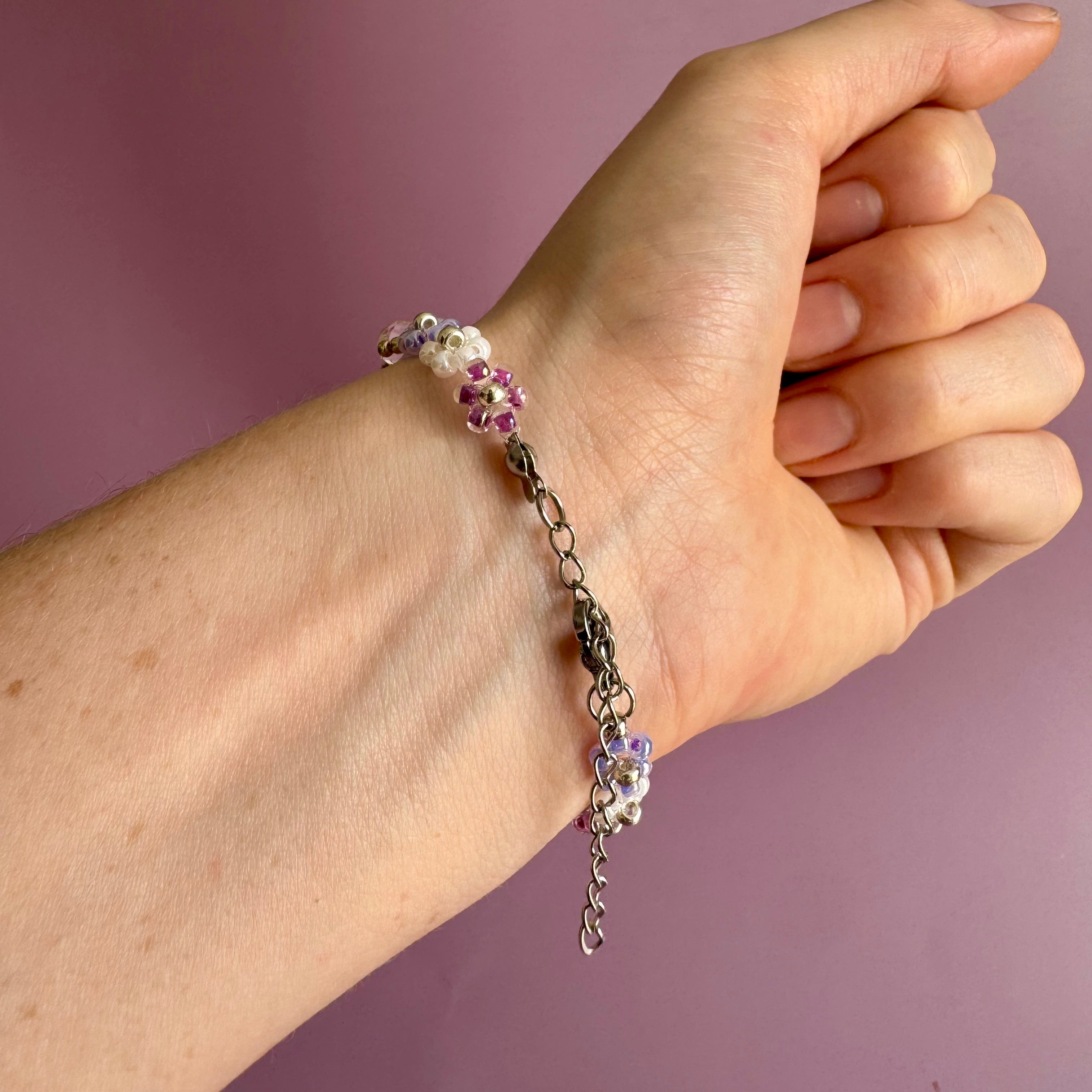 Lilac Bouquet Miyuki Seed Bead Bracelet