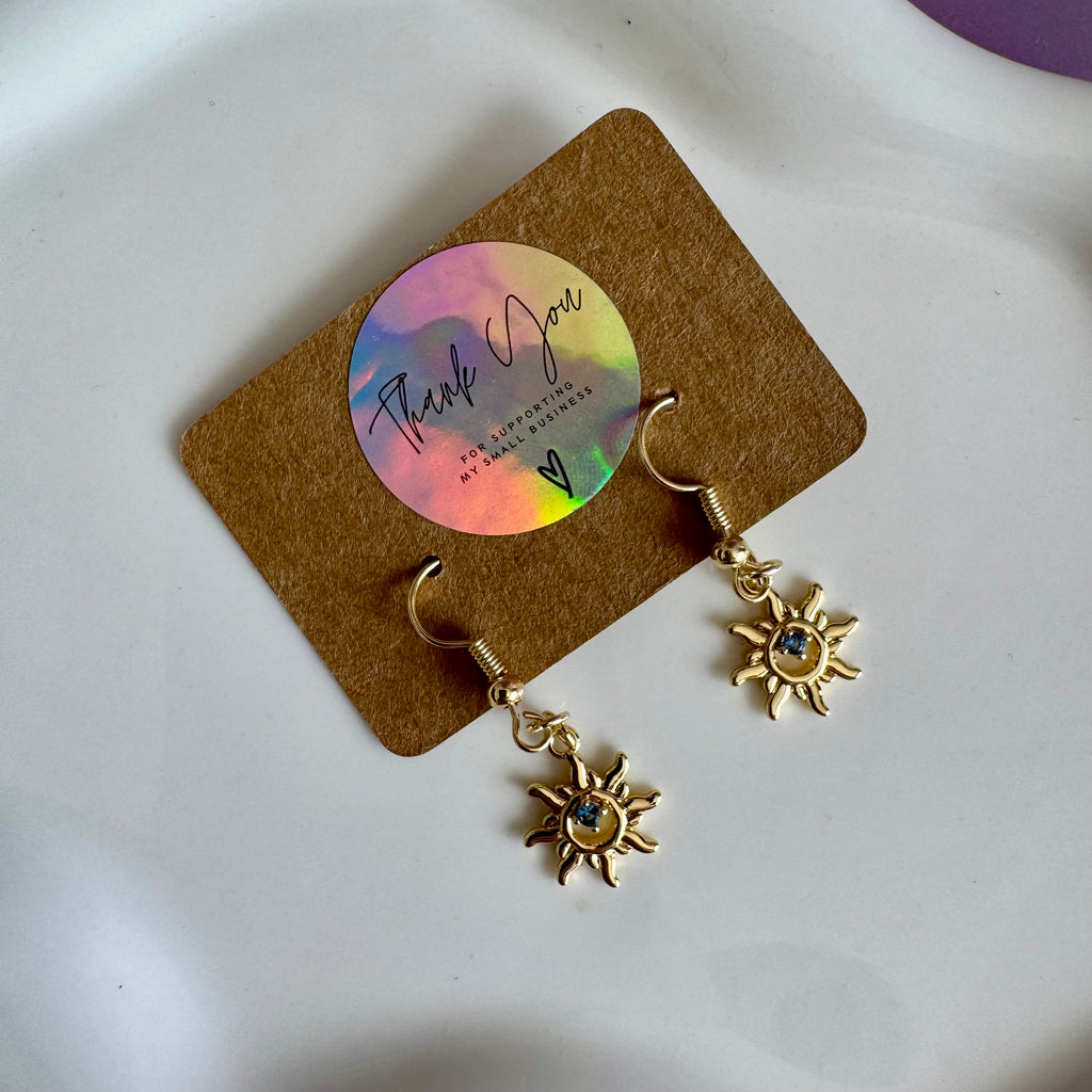 18K Gold Filled Celestial Sun Earrings