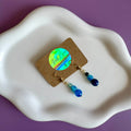 18K Gold Filled Blue Agate Tiered earrings
