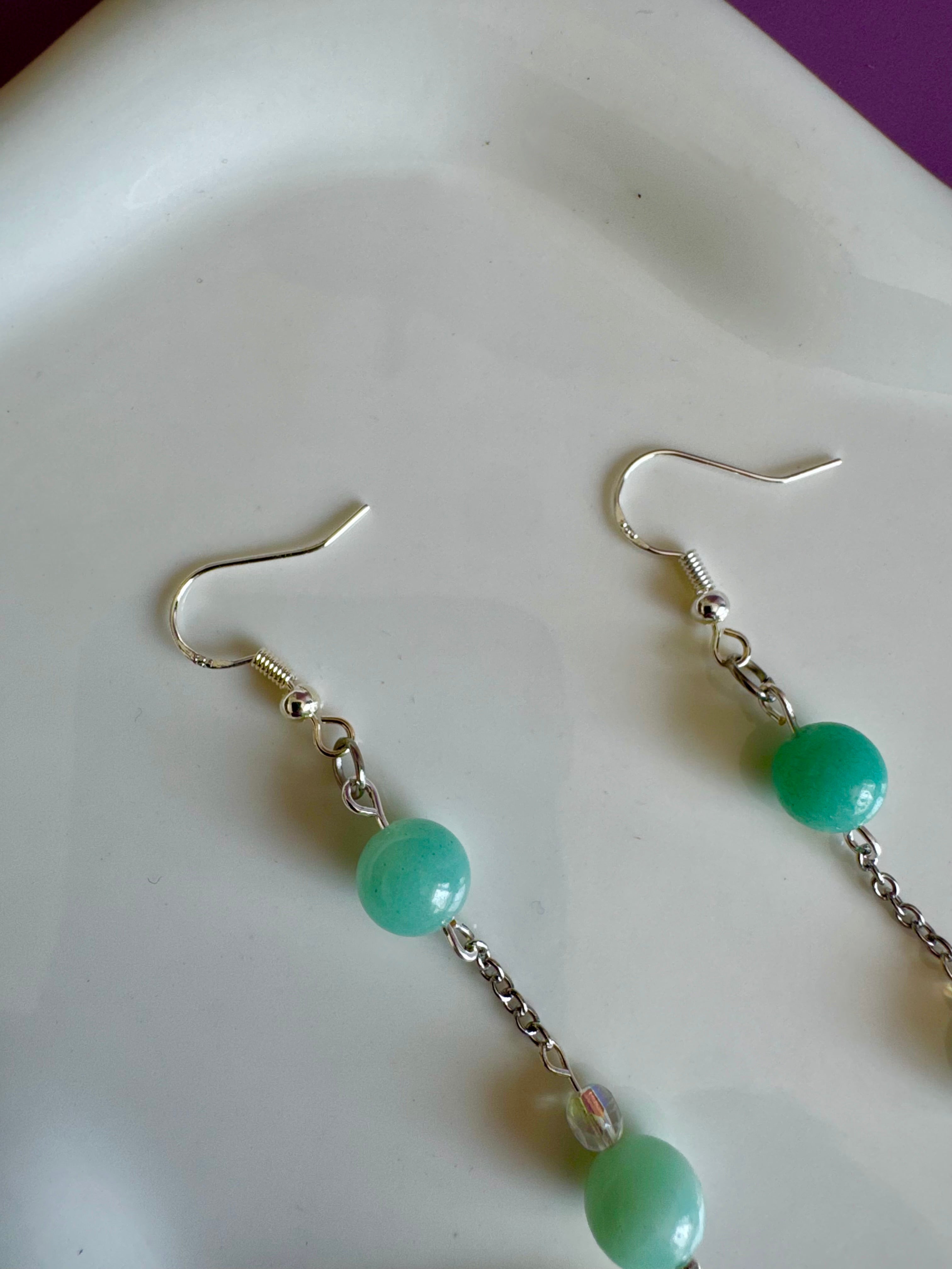 Amazonite Stainless Steel Drop Earrings