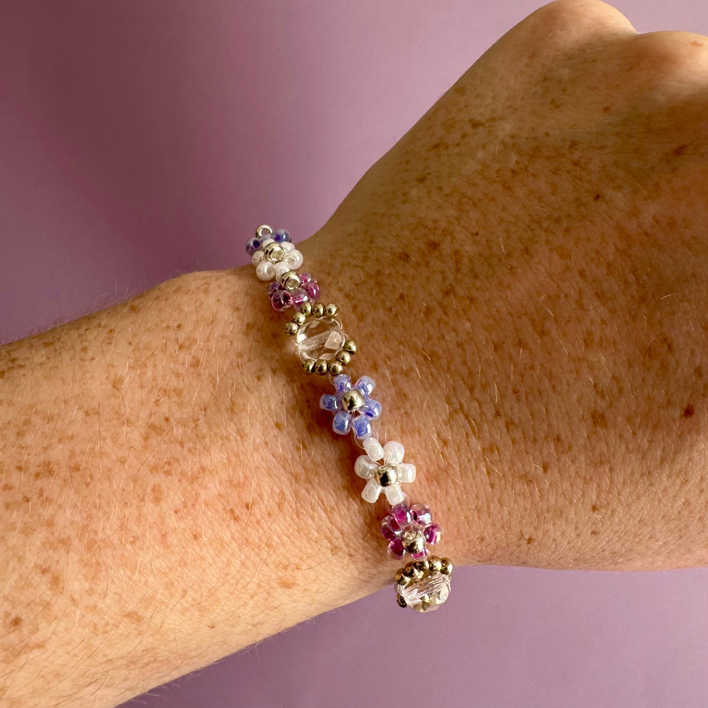 Lilac Bouquet Miyuki Seed Bead Bracelet
