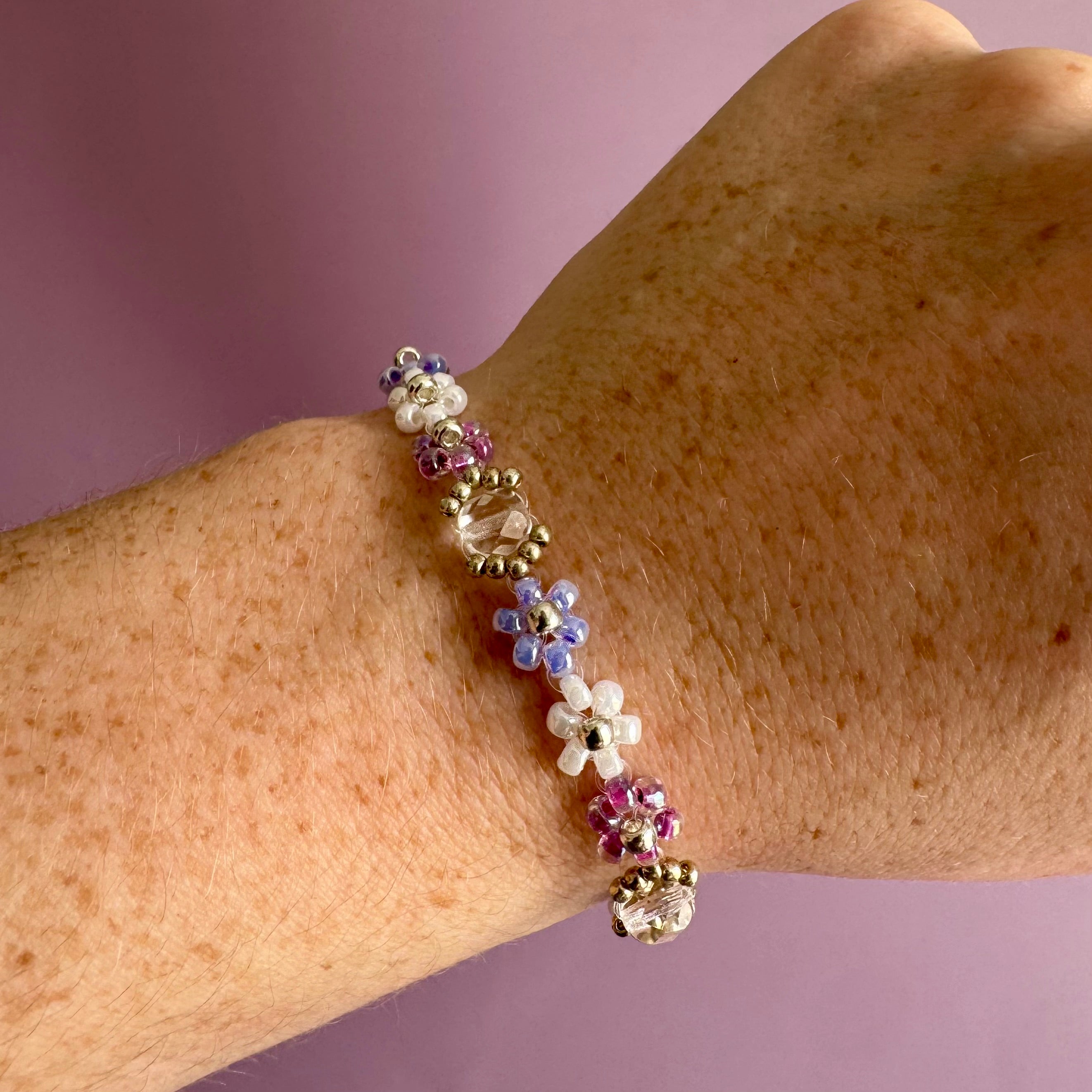 Lilac Bouquet Miyuki Seed Bead Bracelet