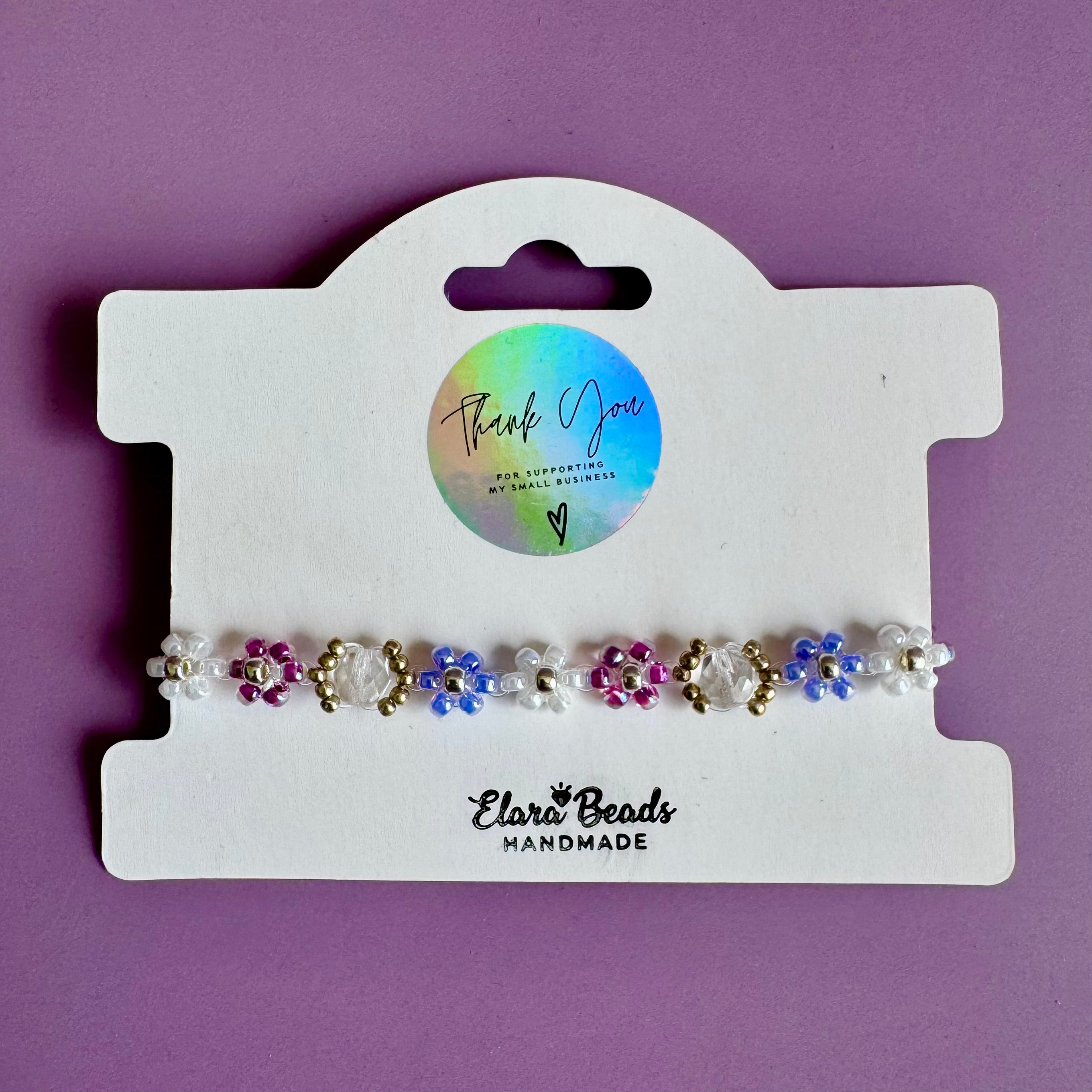 Lilac Bouquet Miyuki Seed Bead Bracelet
