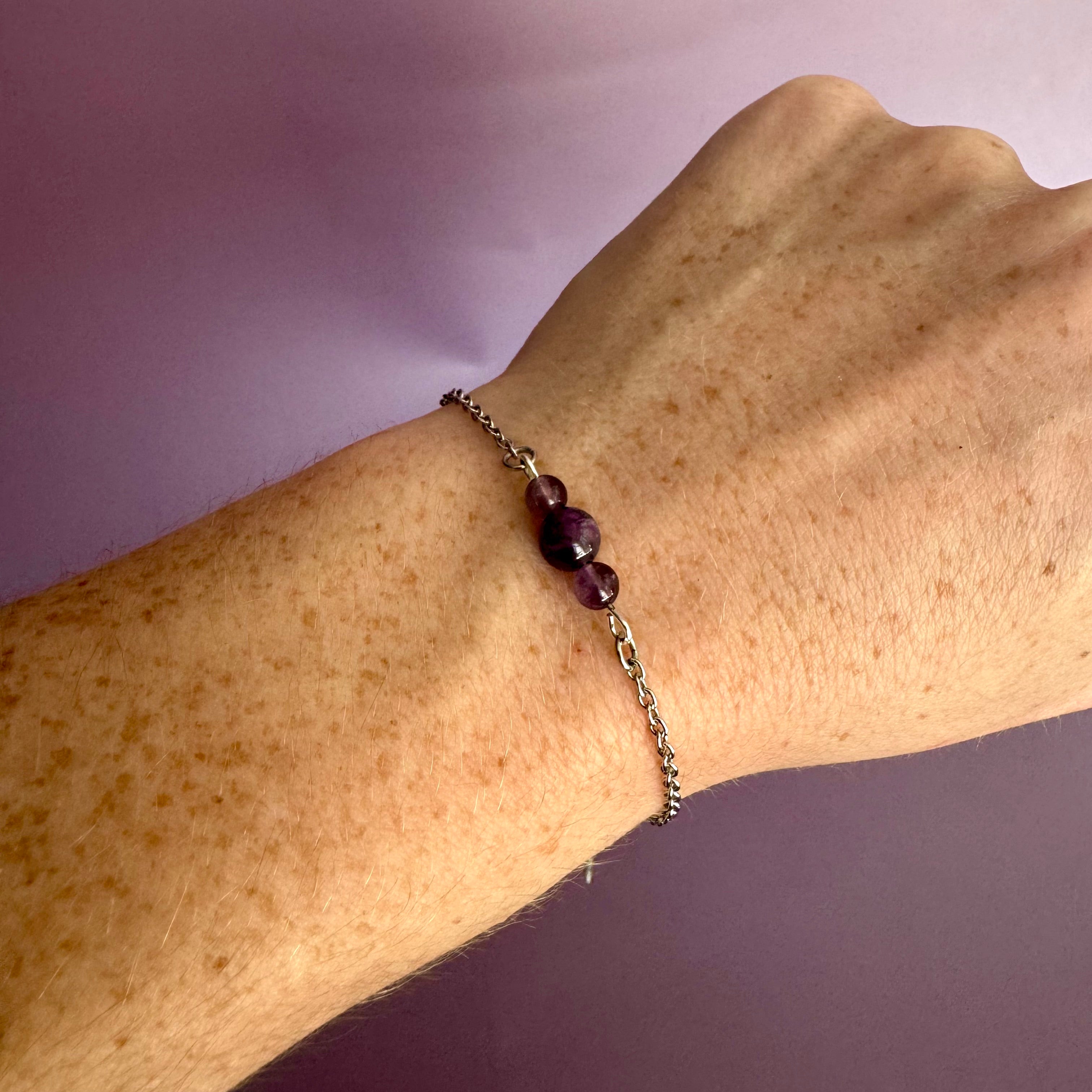 Stainless Steel Gemstone Centrepiece Bracelet
