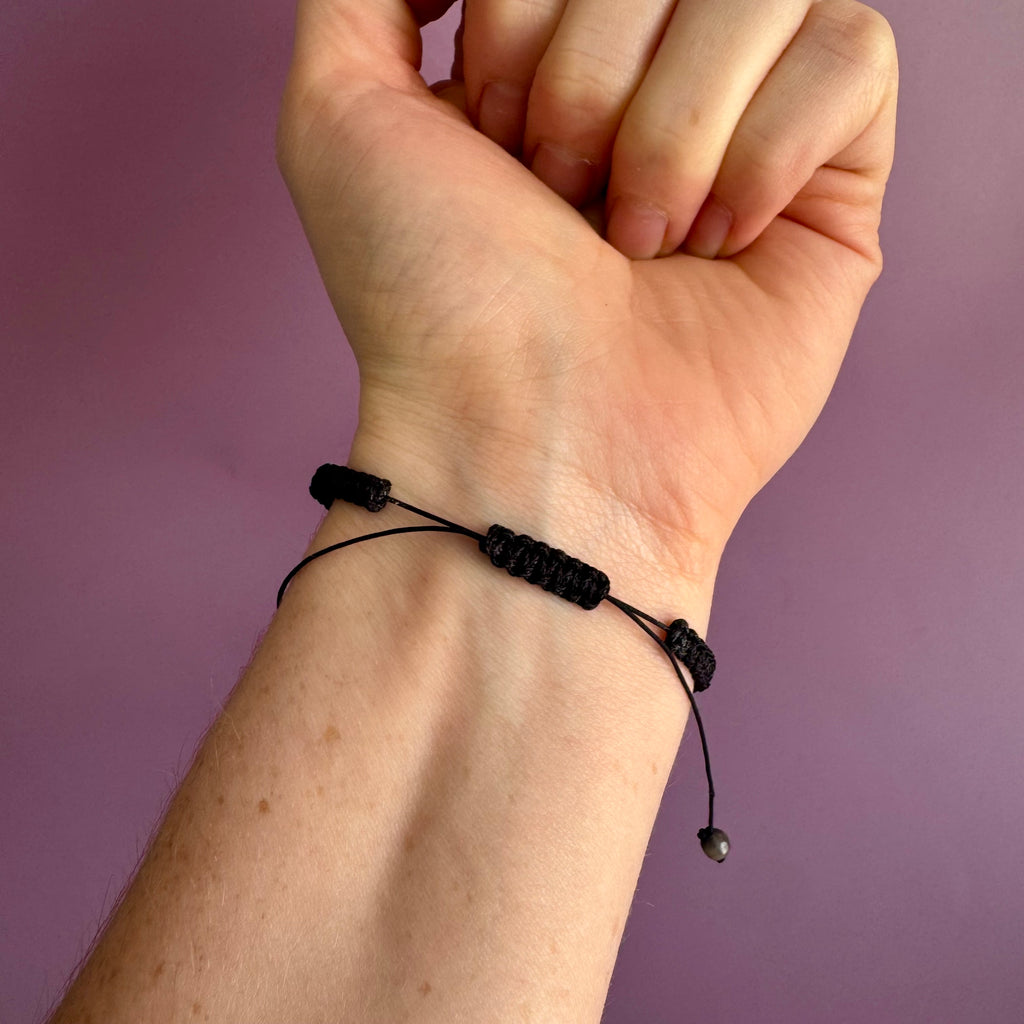 Personalised Morse Code Bracelet | Hidden Message Gemstone Macramé Bracelet