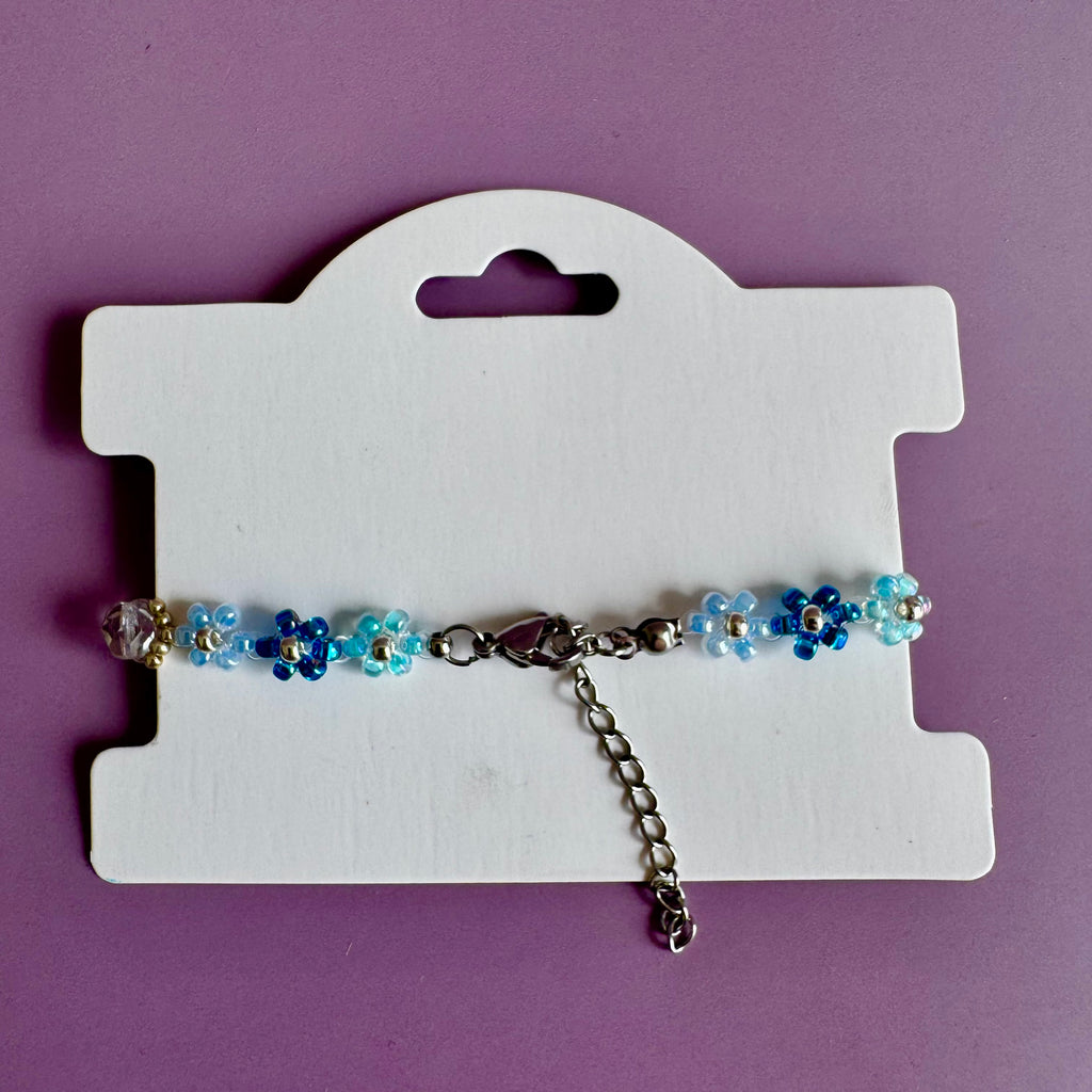 Mixed Blue Bouquet Miyuki Bracelet | Sterling Silver