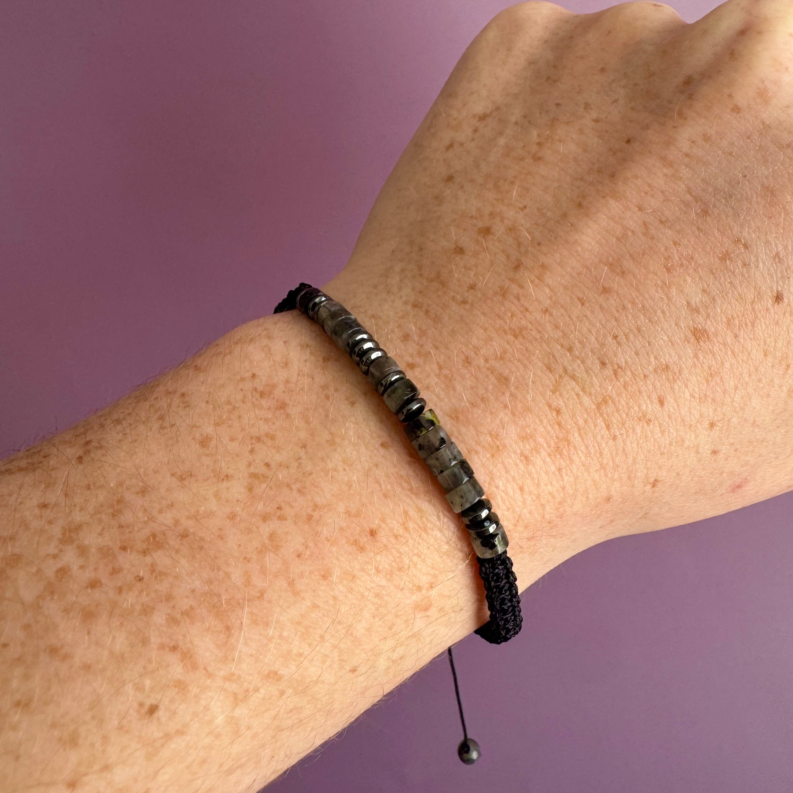 Personalised Morse Code Bracelet | Hidden Message Gemstone Macramé Bracelet