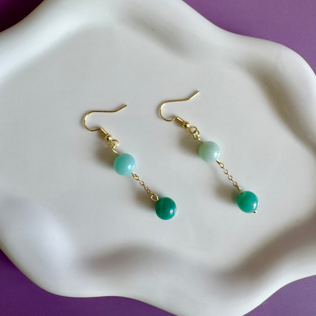 18k Gold Filled Amazonite Drop Earrings