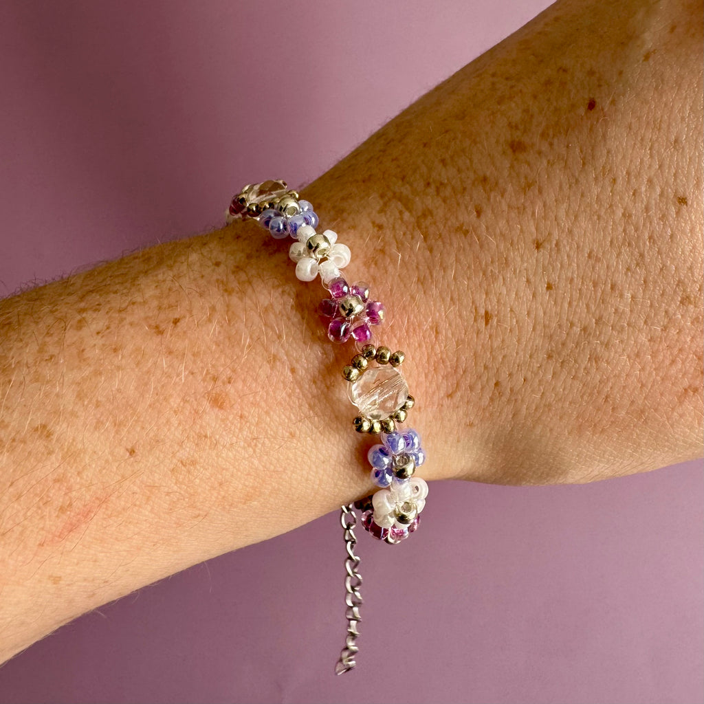 Lilac Bouquet Miyuki Seed Bead Bracelet