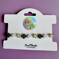 Black and White Flower Bracelet with Hematite | Sterling Silver