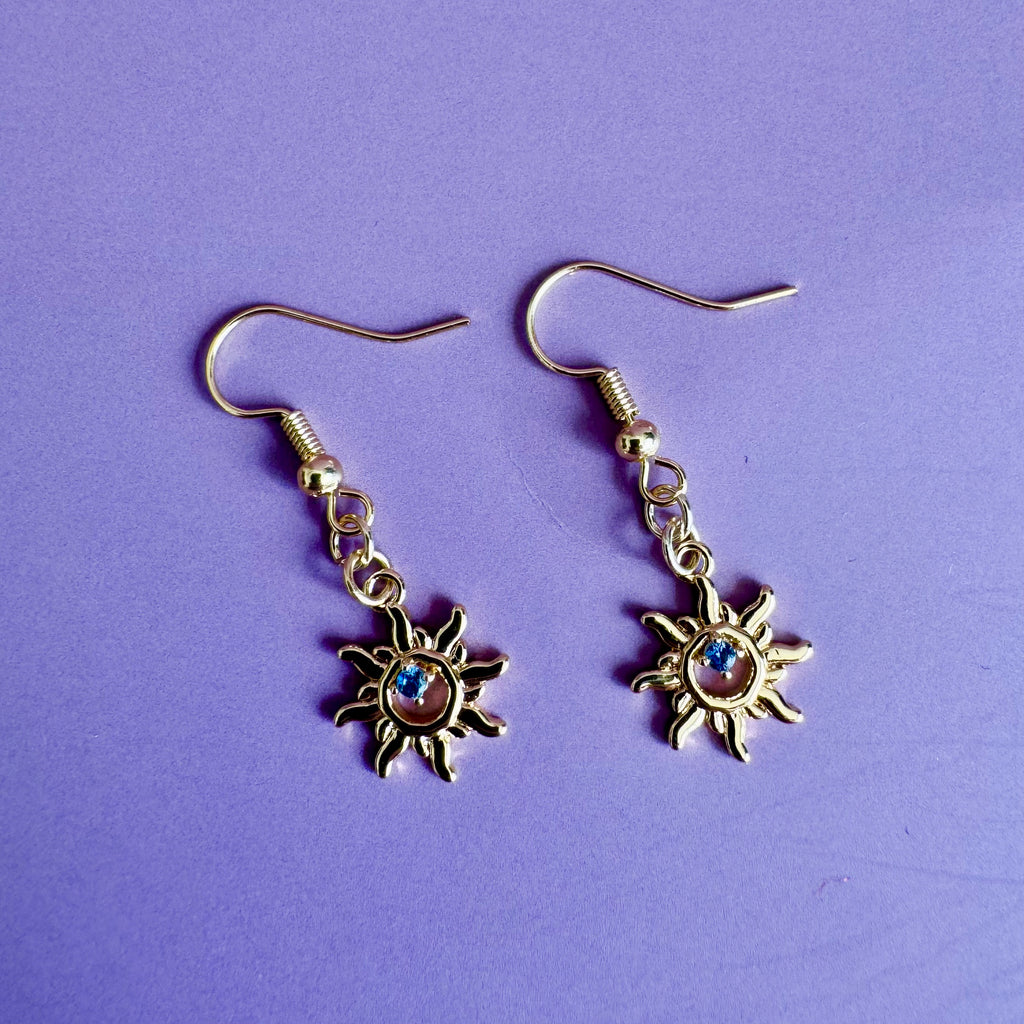 18K Gold Filled Celestial Sun Earrings