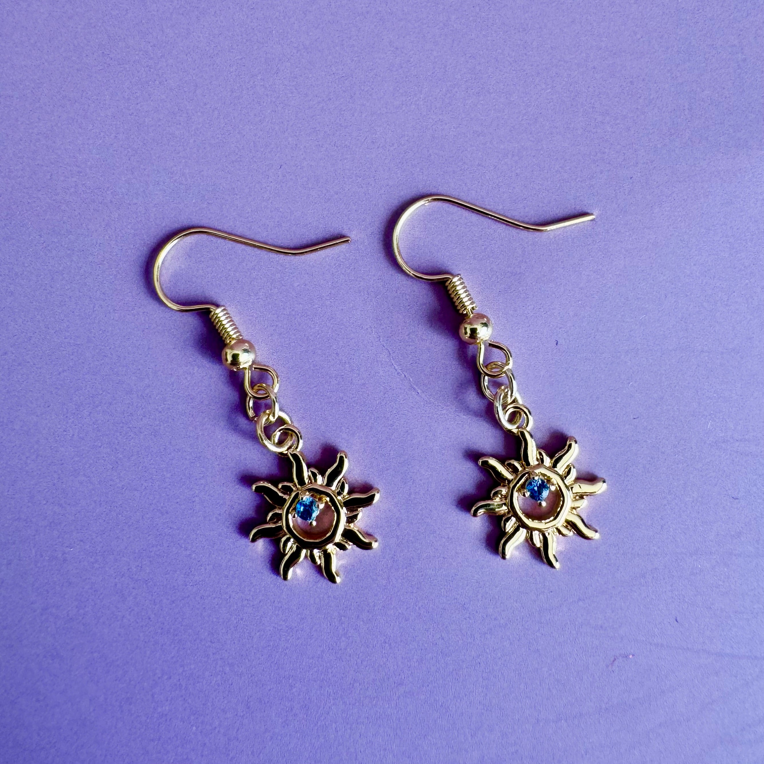 18K Gold Filled Celestial Sun Earrings