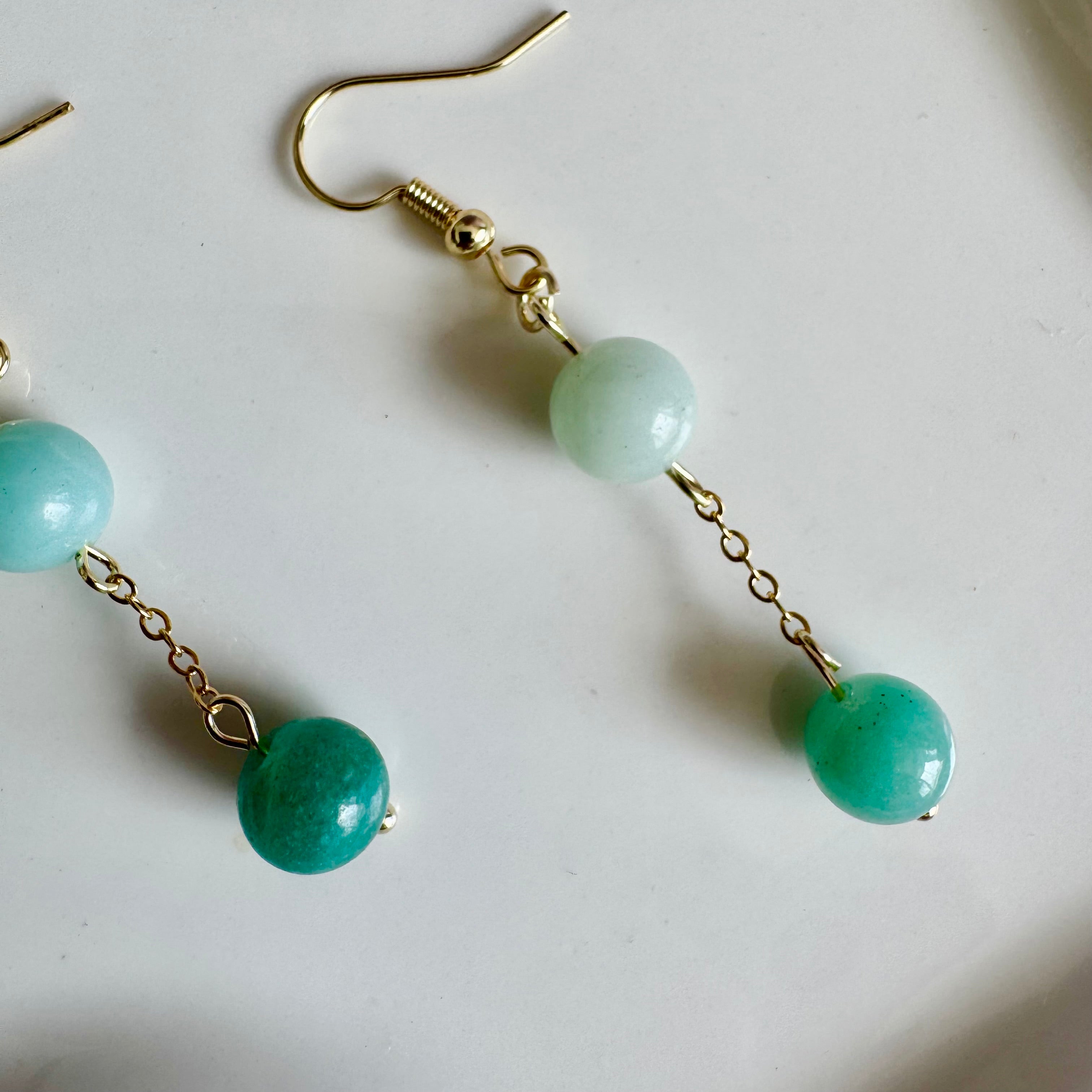 18k Gold Filled Amazonite Drop Earrings