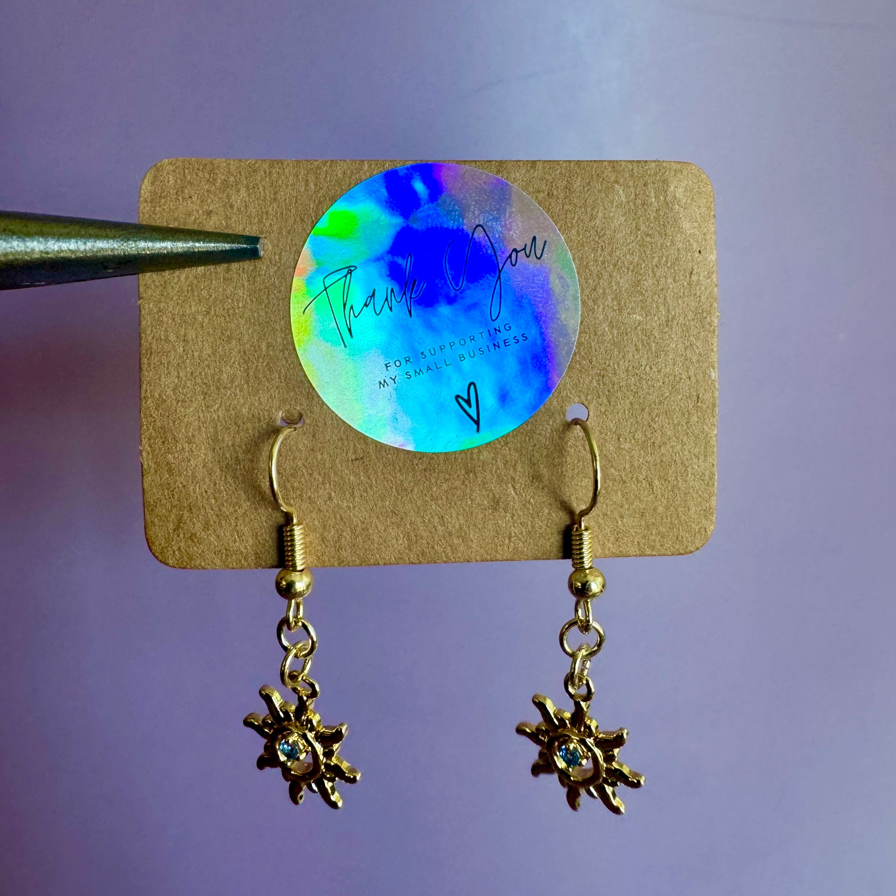 18K Gold Filled Celestial Sun Earrings