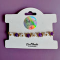18k Gold Filled White Flower and Genuine Amethyst Bracelet