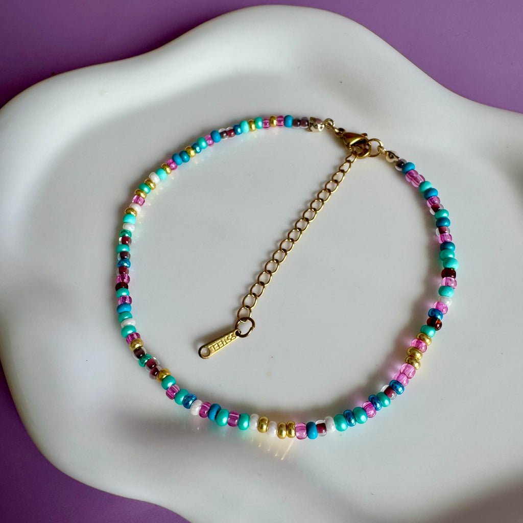 18k Gold Filled Mermaid Beaded Anklet