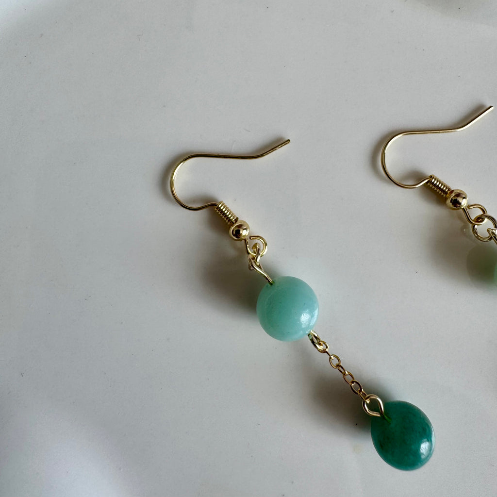 18k Gold Filled Amazonite Drop Earrings