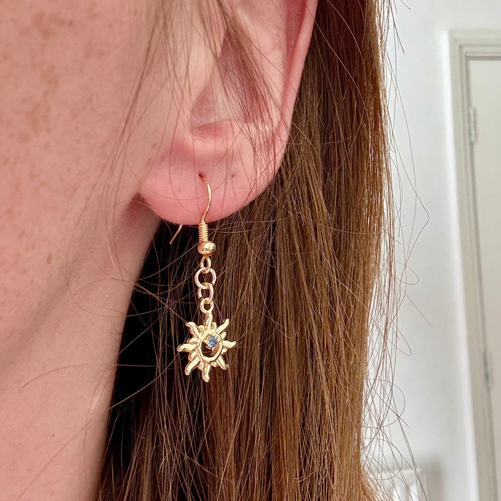 18K Gold Filled Celestial Sun Earrings