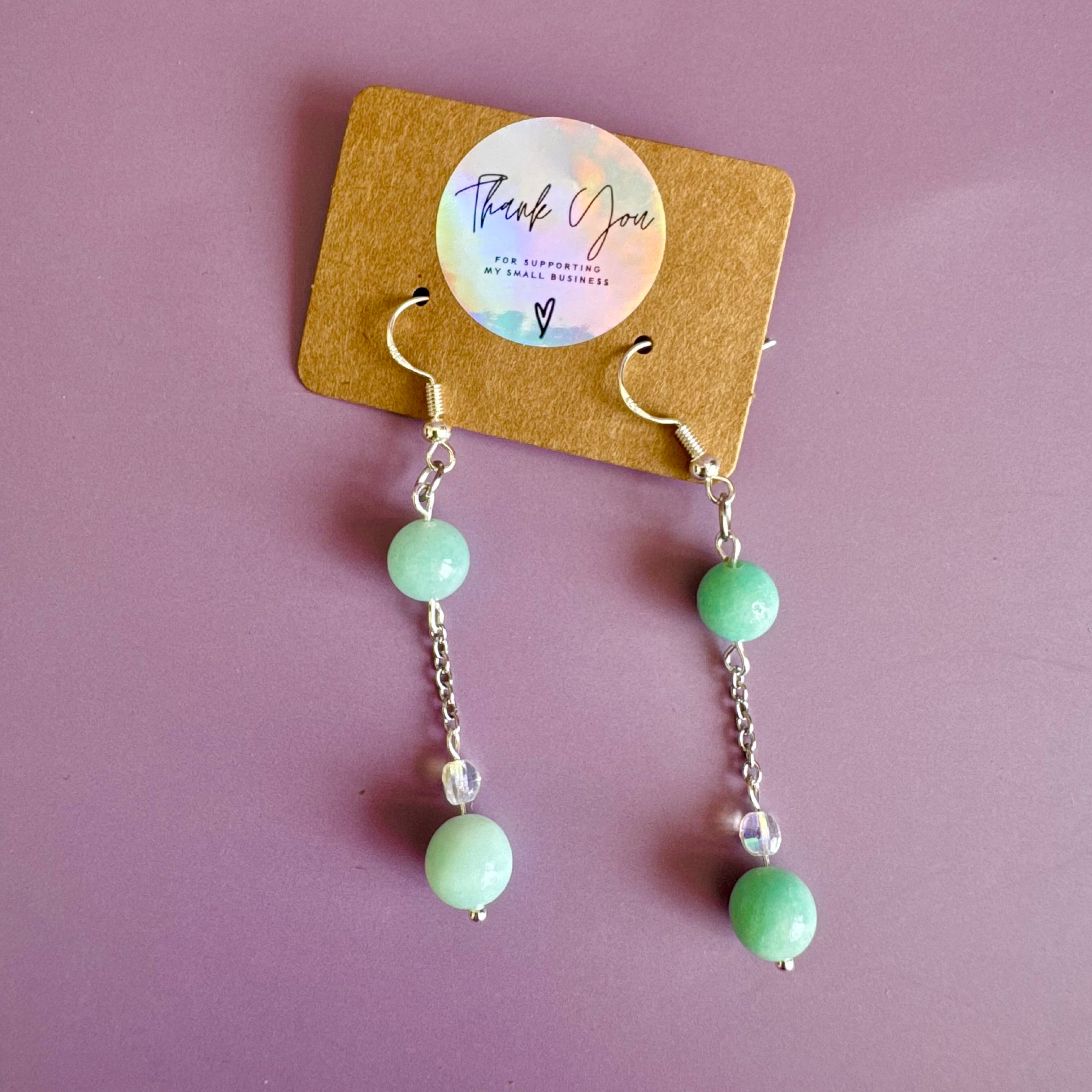 Amazonite Stainless Steel Drop Earrings