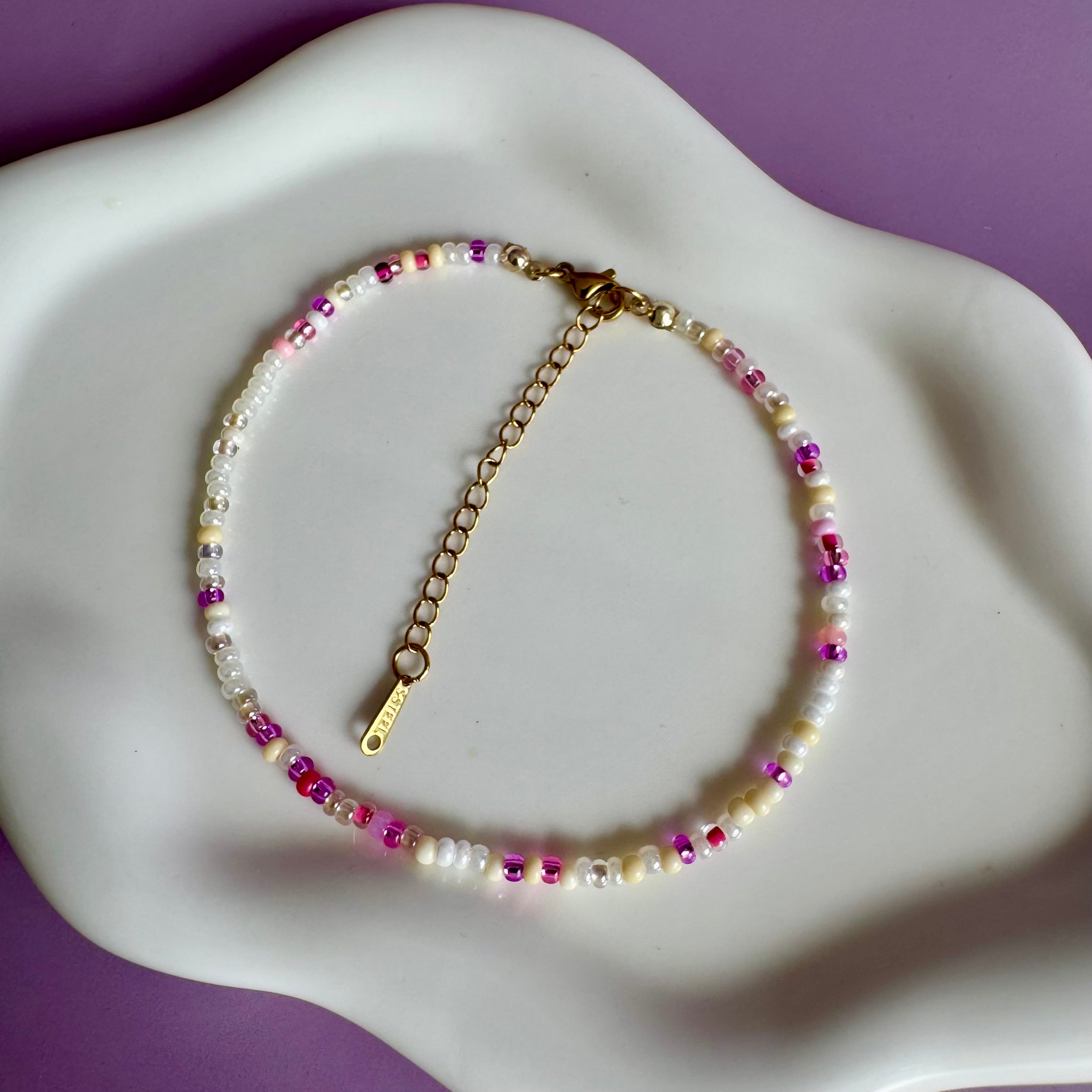 18k Gold Filled Soft Bloom Beaded Anklet