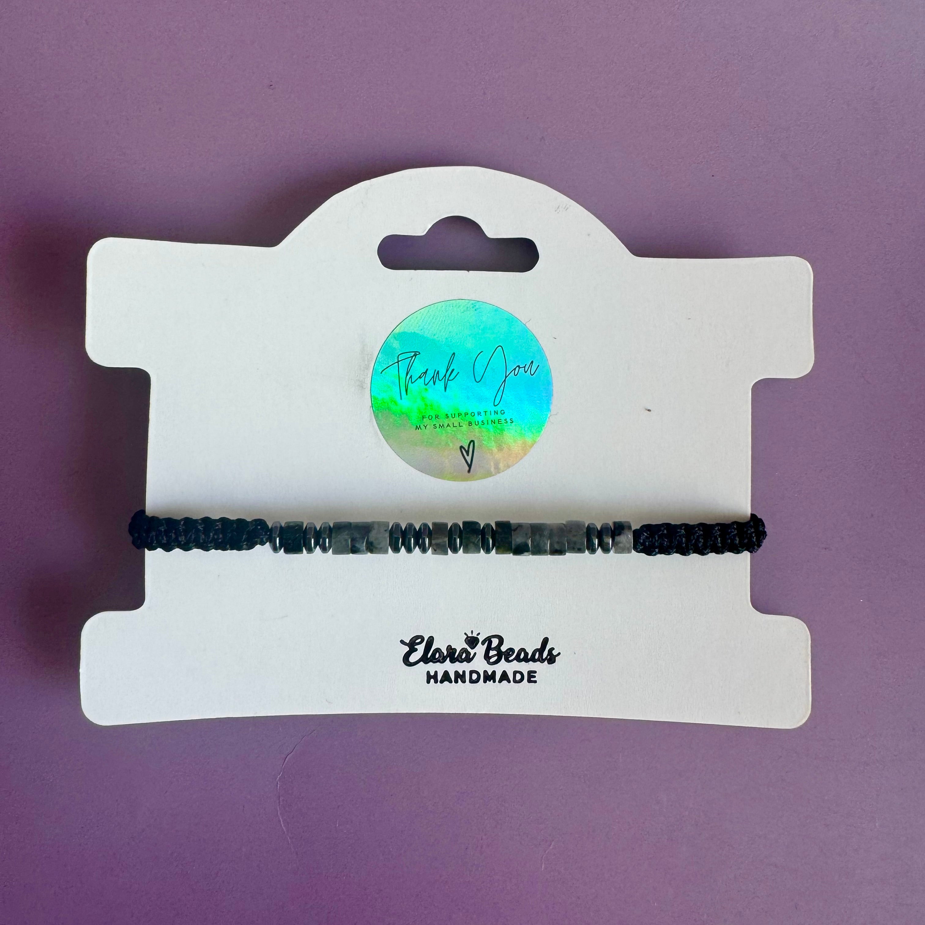 Personalised Morse Code Bracelet | Hidden Message Gemstone Macramé Bracelet