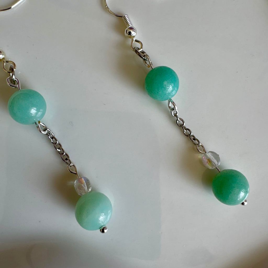 Amazonite Stainless Steel Drop Earrings