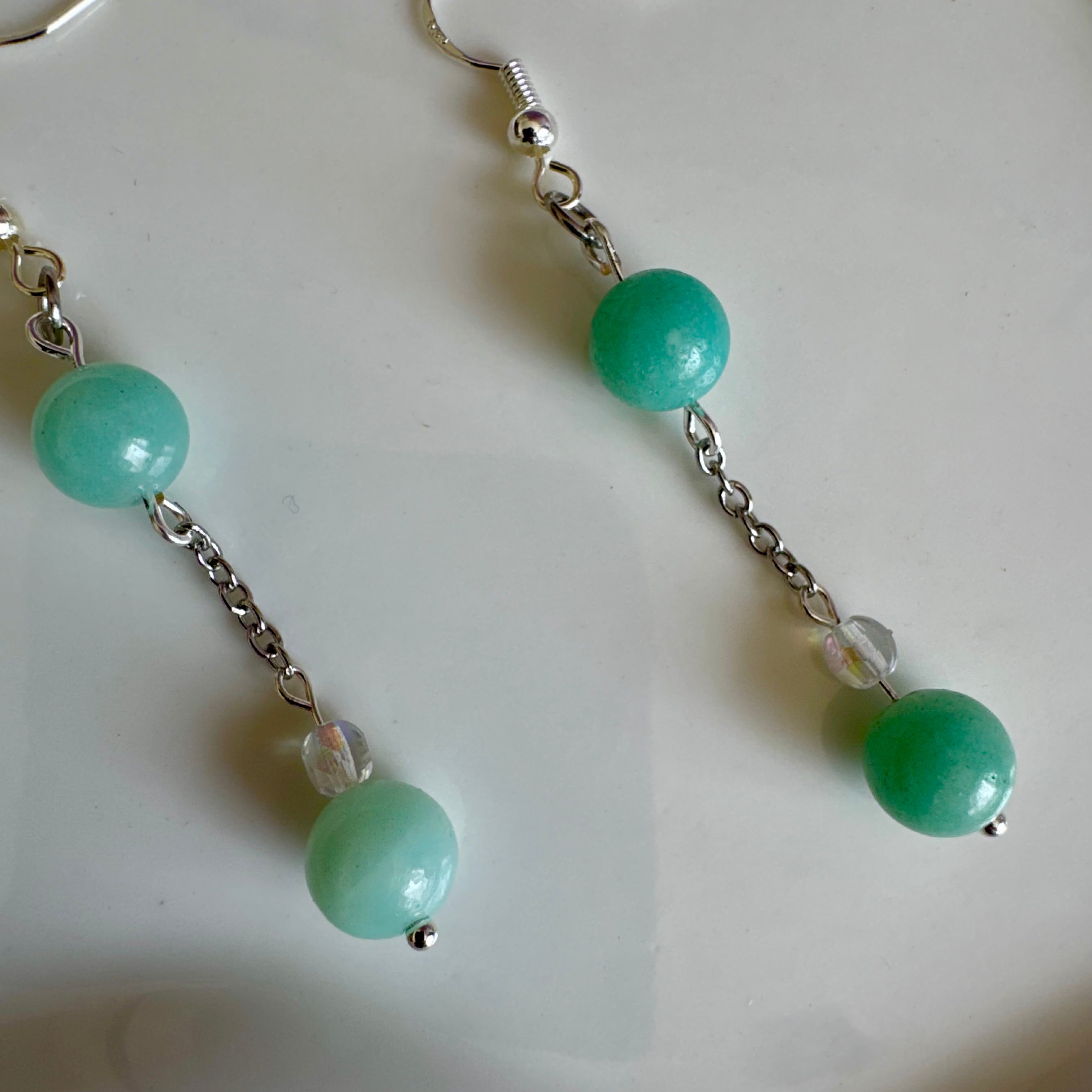 Amazonite Stainless Steel Drop Earrings