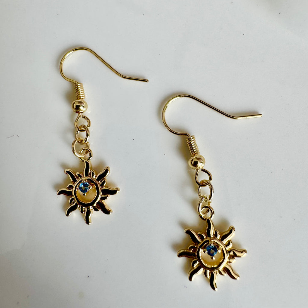 18K Gold Filled Celestial Sun Earrings