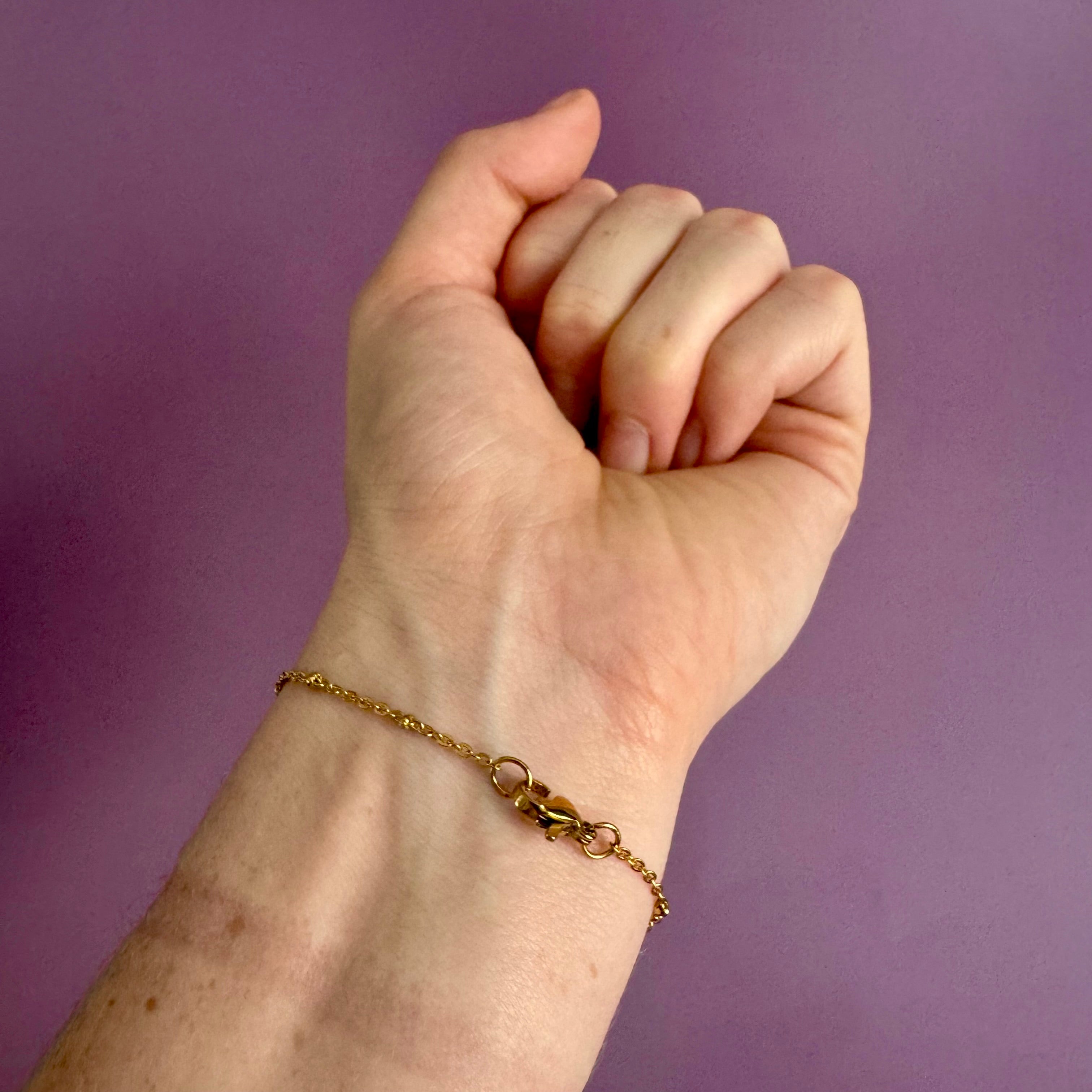 Gold-Filled Black Clover Lucky Charm Bracelet – Dainty Satellite Chain Jewellery