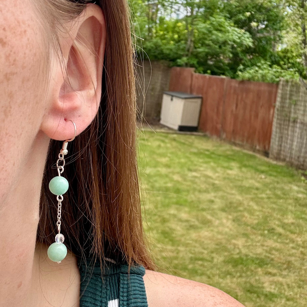 Amazonite Stainless Steel Drop Earrings