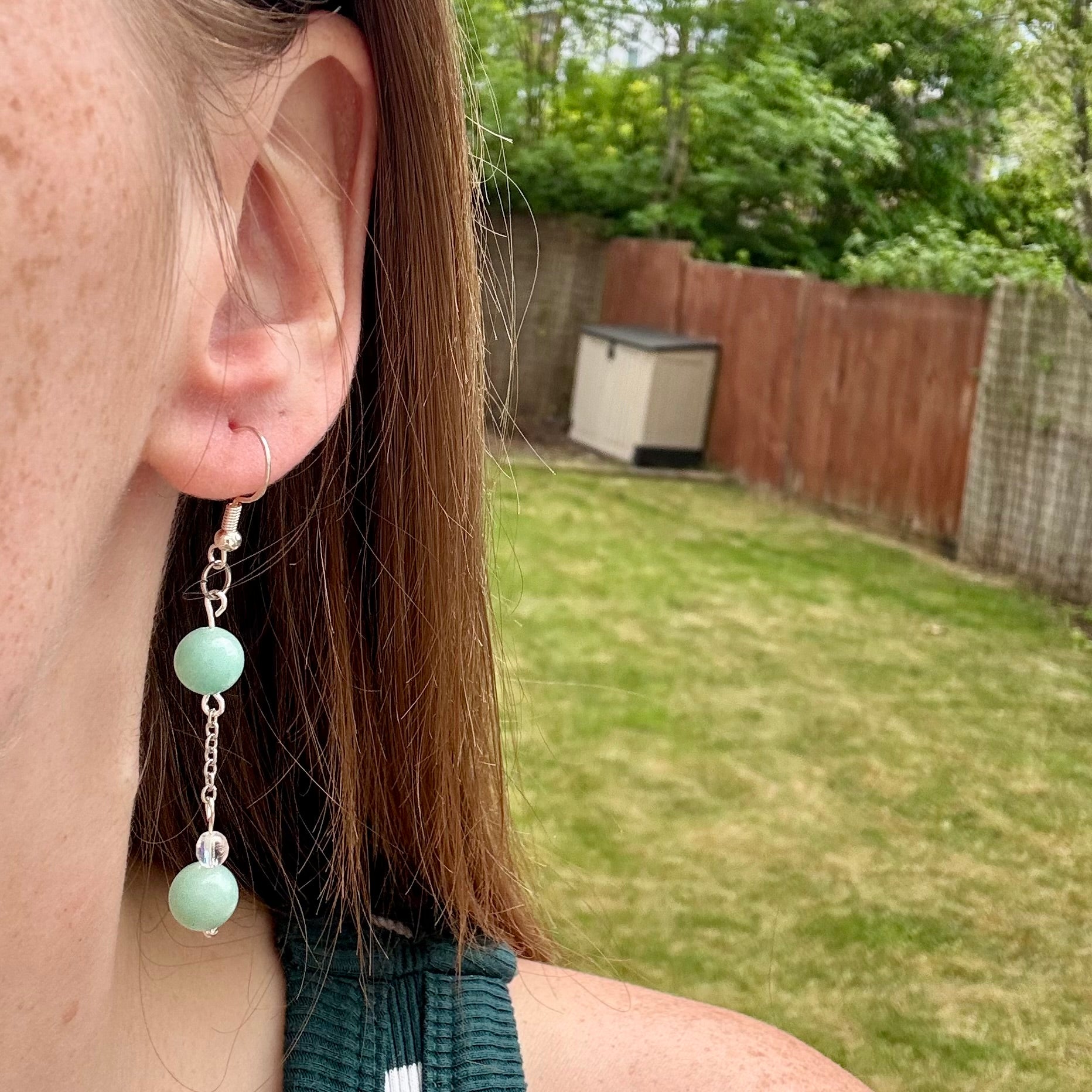 Amazonite Stainless Steel Drop Earrings